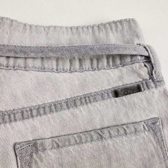 Kancan Tamsin Belted Jean Short Womens Small Gray High Rise Raw Hem Denim Cotton - Picture 6 of 11